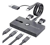 Hub USB C de 10 Gbps, divisor USB C de 6 puertos, USB C a USB C y USB A Hub para PC, laptop, MacBook Pro/Air, iMac, Surface Pro, Chromebook, etc. (solo HUB, no soporta carga/monitor)