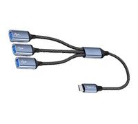 Hub USB C de aluminio de 2/3 puertos, transferencia de datos de carga compatible con teléfonos, tarjetas de memoria, transferencia de datos USB C y habilitación de carga