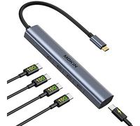 Hub USB C, divisor de 10 Gbps con 4 puertos USB C 3.1, puertos PD de 100 W, adaptadores multipuerto para MacBook Pro/Air M2 M1, iPad, Surface Pro, Dell, HP (no compatible con monitor extendido)