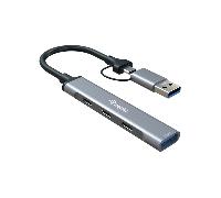 HUB USB-C EQUIP 128969 A 1xUSB-A 3xUSB-C ADAPTADOR USB-C A USB-A INCLUIDO 128969