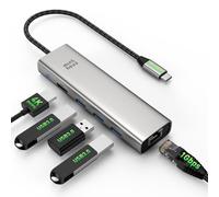 Hub USB-C, estación de acoplamiento 7 en 1 para laptop, adaptador multipuerto con HDMI 4K, Gigabit, puertos USB 3.0, carga de paso PD de 85 W, compatible con Surface, M1, M2, M3, HP, Lenovo