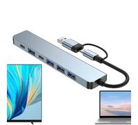 Hub USB C, estación de acoplamiento USB C | Adaptador multipuerto USB C Ethernet, divisor USB C de 5 GBps, velocidad de transferencia de datos de alta velocidad, puerto USB 3.0, concentrador USB C