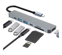 Hub USB C HDMI 4K, PD100W Docking Station SD/TF, 7 en 1 Adaptador USB A Tipo C para MacBook Air, MacBook Pro, Mini Mac, DELL, Windows, HP, Surface, PC portátil, HDD móvil
