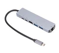 Hub USB C, Hub Multifunción 6 en 1 HDTV/PD Carga Rápida / 2 USB / 2 USB C/RJ 45 / Tipo C a HD Interfaz Multimedia Divisor USB para Computadora Portátil de Escritorio