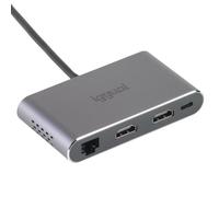 Hub USB-C iggual 8 en 1 2xHDMI 2xUSB SD RJ45 PD100W Aluminio Gris