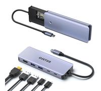 Hub USB C M.2 NVMe SSD, adaptador multipuerto USB C 6 en 1 compatible con SSD PCIe 3.0 NVMe M.2, con HDMI 4K/60Hz, USB 3.1 Gen2 de 10 Gbps (2 puertos), USB-C de 10 Gbps, PD de 100 W compatible con