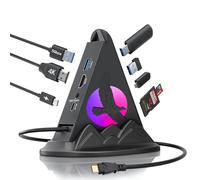 Hub USB C multipuerto, concentrador USB C 8 en 1 con HDMI 4K a 30Hz, suministro de energía de 100 W, USB-C de 5 Gbps y 3 puertos de datos USB 3.0, ranuras SD y microSD, adaptador multipuerto Eagle RGB