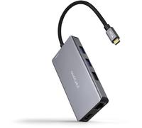 Docking Tipo-C Nanocable 10.16.1009/ 3xUSB/ 2xHDMI 4K/ 1xRJ45/ 1xLector tarjetas/ 1xUSB Tipo-C PD/ Gris