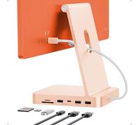 HUB USB C para iMac de 24 M1/M3/M4 con Carcasa para SSD NVMe M.2 de 4TB | PULWTOP USB C HUB con USB A/C10 Gbit/s, SD/TF, SSD M.2, USB 2.0, iMac Accesorios para iMac 2021/2023/2024-Naranja