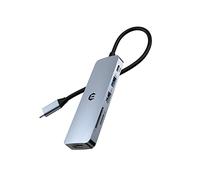 Hub USB C para Mac & Windows, 6 in 1 Hub USB Tipo C 4K HDMI Superrápido Adaptador USB C Multipuerto para MacBook, iPad, Laptop y Otros Dispositivos de Tipo C (HDMI, USB 3.0, USB 2.0, PD 100W, SD/TF)