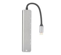 Hub USB-C para MacBook, adaptador USB-C 7 en 1 con velocidades de transferencia SuperSpeed, HDMI 4K, lector de tarjetas SD/TF, carga PD, puerto USB