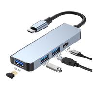 Hub USB C para MacBook Pro/Air, adaptador multipuerto USB C a USB 4 en 1 con 3 puertos USB y 1 puerto USB-C de datos/PD para MacBook Pro/Air, iMac, Dell XPS, Lenovo Thinkpad