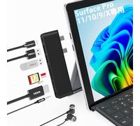 Hub USB C para Surface Pro 11/10/9/X, Surface Pro 11 Dock con HDMI 4K, USB-C Thunerbolt 4 (vídeo 8K+Datos+PD 100 W), 2 USB 3.0, Audio de 3,5 mm, SD/TF, Docking Station Surface Pro 11