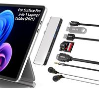 Hub USB C para Surface Pro 12 (2025) - Microsoft Surface Copilot+ PC Estación de acoplamiento para laptop con pantalla táctil de 12 pulgadas con HDMI, Thunderbolt 4, USB 3.0, ranura SD/TF, conector de