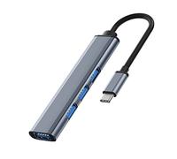 Hub USB C Puerto Multiplead Aptador, Estación de Acoplamiento Tipo Adaptador USB 4 Puertos, 1 USB 3.0 y 3 USB 2.0 Concentrador para Macbook Pro/Air PS4 PC Portátil Unidades móviles y más