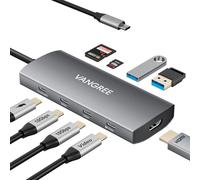 Hub USB C Salida Vídeo: 3 USB-C + 2 USB-A 3.2 10Gbps, HDMI 4K@60Hz, 100W PD, SD/TF, Adaptador Dual Monitor para MacBook Pro/Air, iMac, iPad Pro, XPS, Surface, Galaxy S22, Samsung Dex