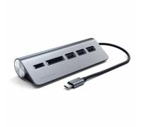 Satechi Hub USB-C 5 en 1 – Aluminio, 3x USB-A 5Gbps, lectores Micro/SD, sin carga, Gris Espacial