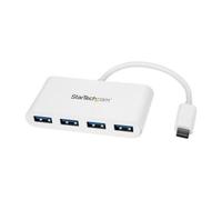 Hub USB-C StarTech 4 Puertos USB-A 5 Gbps Blanco Alimentado por Bus Compacto