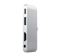 Hub USB C tipo C, adaptador multipuerto 4/5 en 1, estación de acoplamiento USB C con puerto USB C de 3,5 mm, divisor USB para laptop
