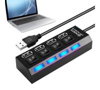 Hub USB C | Transferencia de datos multipuerto - Concentrador USB compacto antideslizante con botón independiente - para trabajo remoto, conjunto, fotografía en casa, configuración