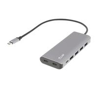 Hub USB-C, USB-A (4) y USB-C (3) de 7 Puertos, función de Carga (BC1.2), Fuente de alimentación Externa (36W), Gris Espacial