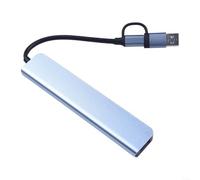 Hub USB con puertos USB 3 0 y dos puertos USB 2 0, la solución perfecta para las necesidades de conectividad de tu dispositivo (plateado)