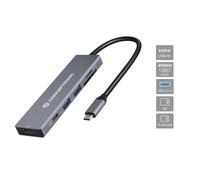 Conceptronic DONN23G base para portátil y replicador de puertos Alámbrico USB 3.2 Gen 1 (3.1 Gen 1) Type-C Gris