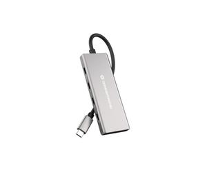 Hub USB Conceptronic HUBBIES17G 7 Puertos USB 3.2 Gen 2 Type-C y Type-A 100W Aluminio Gris