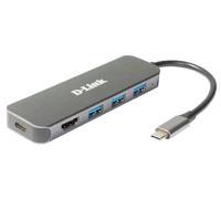 D-Link DUB-2333 base para portátil y replicador de puertos Alámbrico USB Tipo C Gris