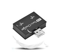 Hub USB de 2 Puertos, Kit Convertidor Macho a Hembra, Adaptador Divisor de Cargador Doble Portátil para Computadora y Otros Dispositivos, Negro