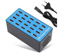 Hub USB de 20 Puertos, Estacion de Carga Móvil USB Tipo Hub Cargador USB Multipuerto con Salida 20A,5V Estación de Carga USB para Smartphones Tablets y Dispositivos USB