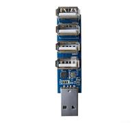 Hub USB de 4 puertos USB 2.0 divisor para computadora, adaptador delgado multipuerto, dongle de plástico azul, uso en la oficina