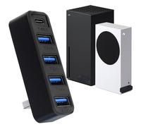 Hub USB de 5 puertos para accesorios Xbox Series X/S, adaptador de carga de expansión USB de alta velocidad con 4 puertos USB 2.0 + 1 puerto tipo C 3.0 para Xbox Series S/X, Plug and Play, color negro