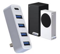 Hub USB de 5 puertos para accesorios Xbox Series X/S, adaptador de carga de expansión USB de alta velocidad con 4 puertos USB 2.0 + 1 puerto tipo C 3.0 para Xbox Series S/X, Plug and Play, color