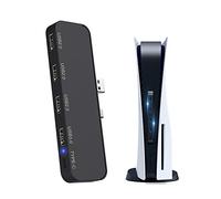 Hub USB de 5 Puertos para PS5 - Tendak Adaptador de Concentrador de Extensión USB 3.0 de Alta Velocidad con 4 Puertos USB + 1 Puerto Tipo C para Playstation 5 Juegos Consola