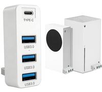 Hub USB de 5 puertos para Xbox Series X|S, adaptador de expansión divisor USB de alta velocidad para Xbox Series X|S, accesorios con 3 puertos USB 3.0 + 1 puerto tipo C, color blanco