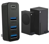 Hub USB de 5 puertos para Xbox Series X|S, adaptador de expansión divisor USB de alta velocidad para Xbox Series X|S, accesorios con 3 puertos USB 3.0 + 1 puerto tipo C, negro