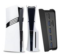 Hub USB de 6 puertos para PS5 Pro y PS5 Slim Console Disc/Digital, puertos USB extra de alta velocidad para PS5 Slim Pro Accessories, PS5 Hub Charger Splitter Adapter with 4 USB 2.0 + 1 Charging Port