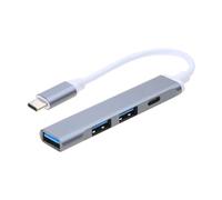 Hub USB de aleación de aluminio con 4 puertos USB TYPEC adaptador para laptop o tablet, teléfono, divisor de teclado, concentrador compacto para uso para conectar