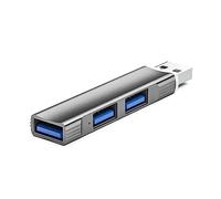Hub USB de aluminio de 3 puertos, adaptador USB 3.0, extensión USB 2.0, estación de acoplamiento ultradelgada, concentrador de datos portátil, divisor USB, suministros de oficina