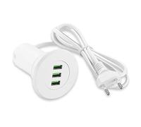 Hub USB de mesa, enchufe USB empotrado con 4 conexiones de mesa, distribuidor de enchufe, adaptador para ordenador portátil, teléfono móvil