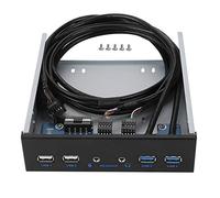 Hub USB de panel frontal de 5.25 pulgadas, 2 puertos USB 3.0 y 2 puertos USB 2.0, puerto de audio HD, extensión de 19 pines, lector de tarjetas