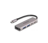 Hub Delock 5 puertos 5 Gbps USB Type-C y Tipo-A carcasa metálica