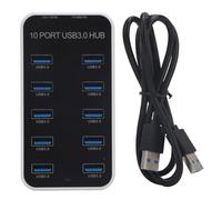 Hub USB, Divisor de Concentrador de Datos USB, Concentrador USB 3.0, Base Expansora de 10 Puertos con Transmisión de Datos Rápida, Protección contra Sobretensiones, Concentrador