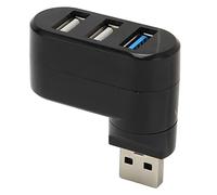 Hub USB, Divisor USB 3 en 1, Expansor USB Giratorio de 90°/180°, Adaptador Multipuerto Portátil, 1 Puerto USB3.0, 2 Puertos USB2.0, para Impresora de Unidad Flash HDD Portátil OS