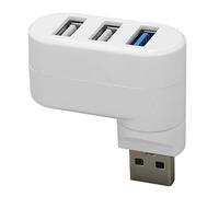 Hub USB, Divisor USB 3 en 1, Expansor USB Giratorio de 90°/180°, Adaptador Multipuerto Portátil, 1 Puerto USB3.0, 2 Puertos USB2.0, para Impresora de Unidad Flash HDD Portátil OS