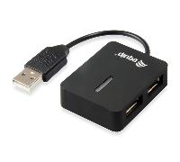 Equip Hub USB 128952 – 4 puertos USB 2.0 480 Mbit/s Mini de viaje Negro