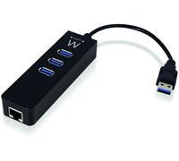 Hub USB Ewent 3 Portas USB 3.1 Gen 1 + 1 Porta RJ45 Gigabit