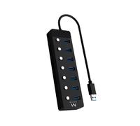 EWENT Hub usb-usb-c 7 ptos interruptor c/alimen.