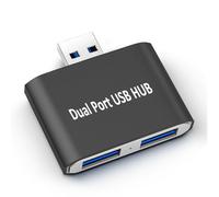Hub USB, expansor USB, adaptador de concentrador USB de 2 puertos, ultradelgado, portátil, USB 3.0 macho a 2 USB 3.0 hembra, convertidor de extensión para laptop, MacBook, escritorio, compatible con